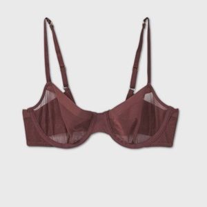 Burgundy mesh bra size 38B